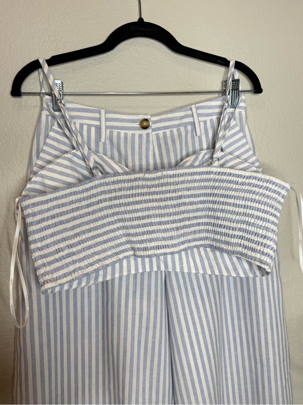 VICI Blue White Stripe Two Piece Set L XL Coastal Resort Wide leg pants - Picture 10 of 12